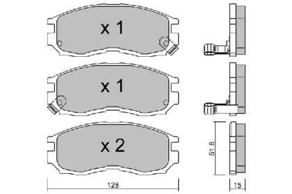Тормозные колодки AISIN для MITSUBISHI LANCER V (CB_A, CD_A, CE_A) 1.8 16V (CB5A)